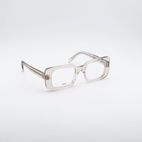 Celine CL50163I 045 Eyeglasses Transparent Beige 51mm Square Frame